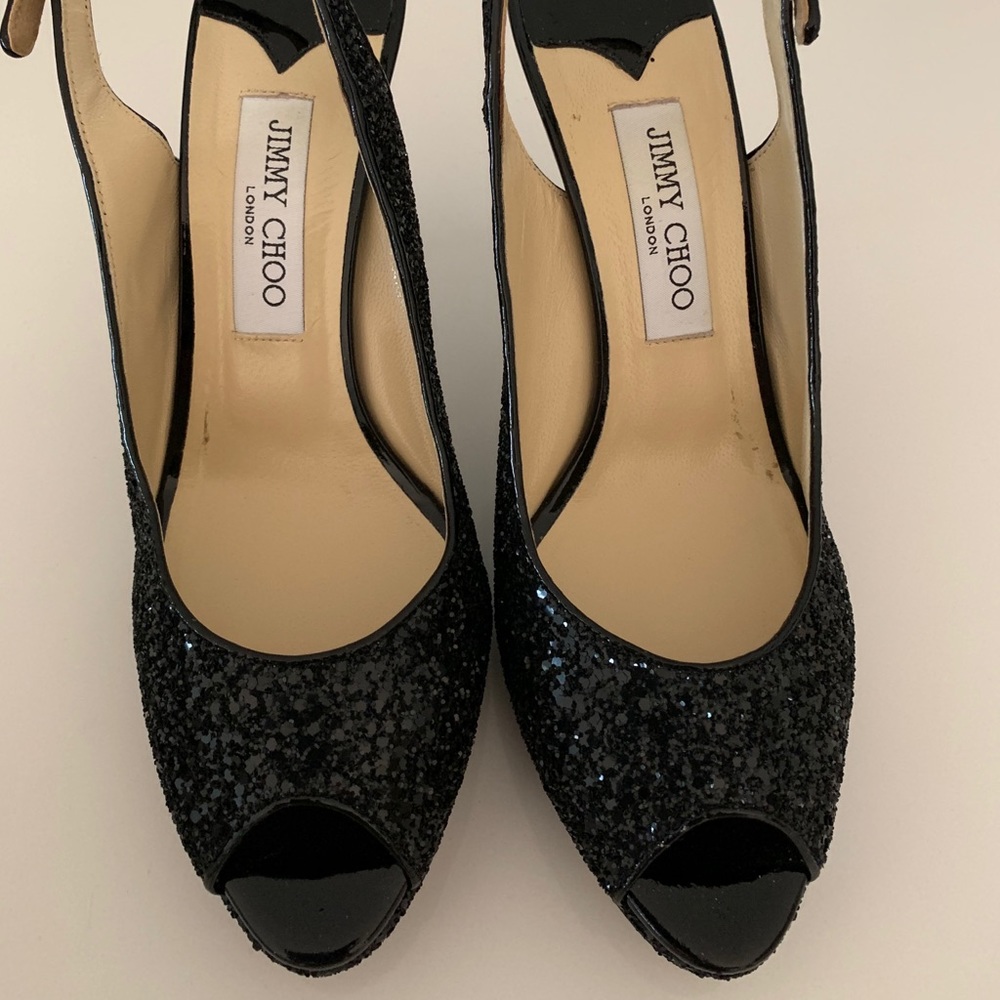 Jimmy Choo Glitter Fabric, Black